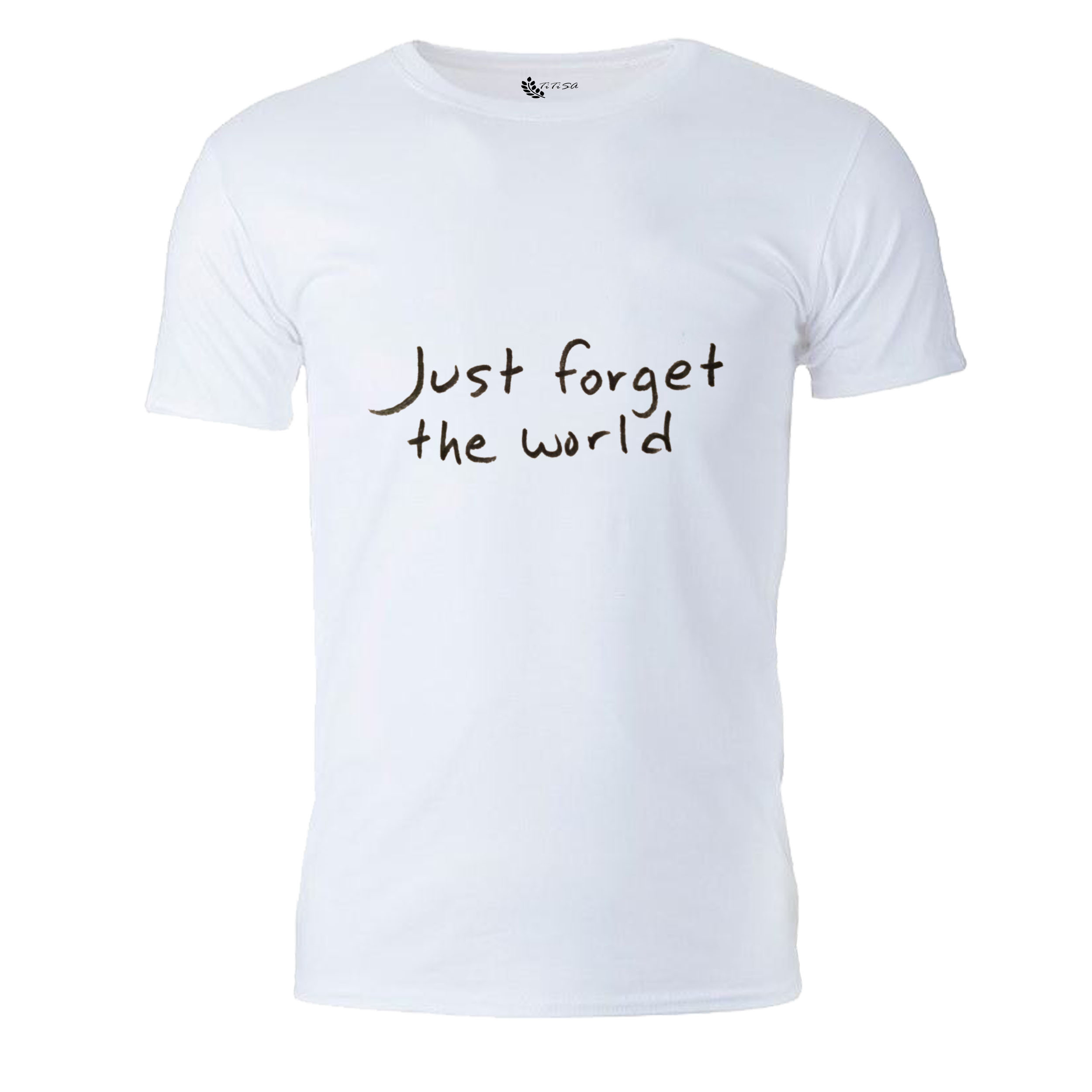تی شرت آستین کوتاه مردانه مدل just forget the world