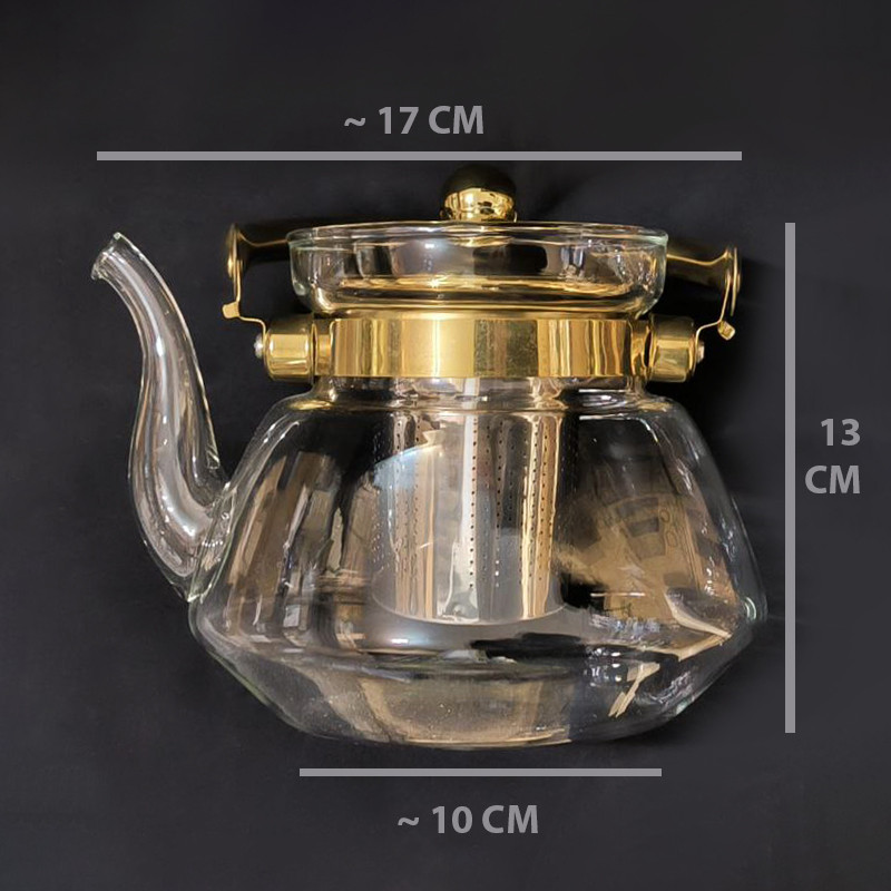 قوری مدل دسته طلا کد 1200ML