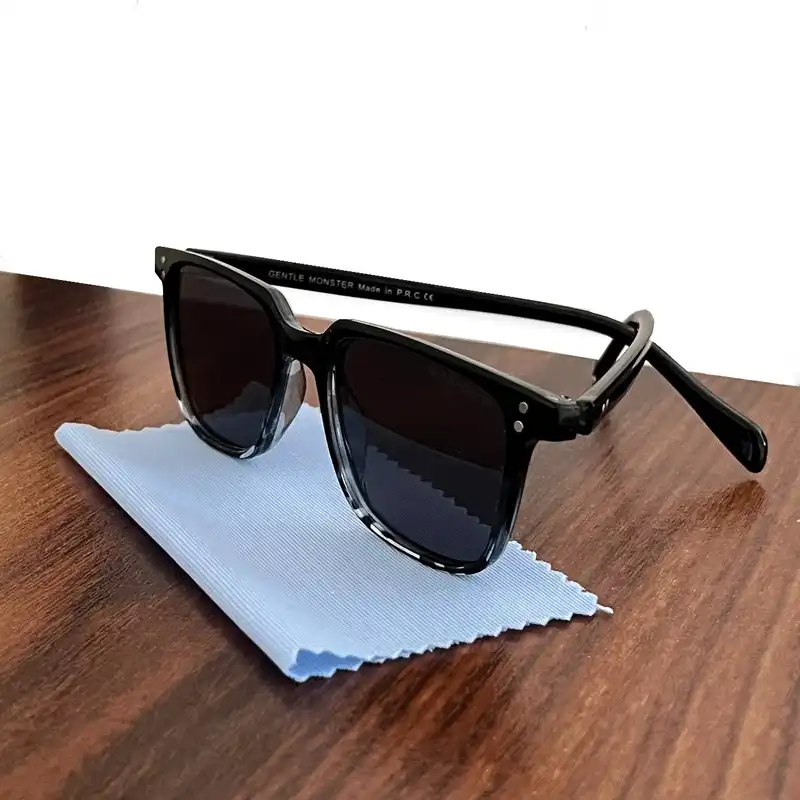 عینک آفتابی مدل دسته کائوچو مستطیلی کریستال کد TL- BLK CR