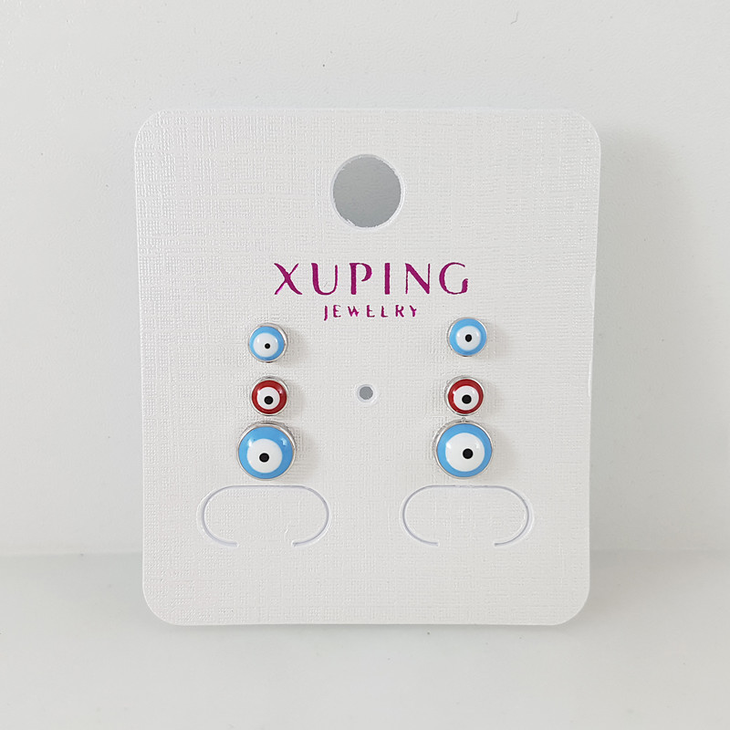 گوشواره زنانه ژوپینگ مدل چشم نظر مجموعه 3 عددی گوشواره زنانه ژوپینگ مدل چشم نظر مجموعه 3 عددی