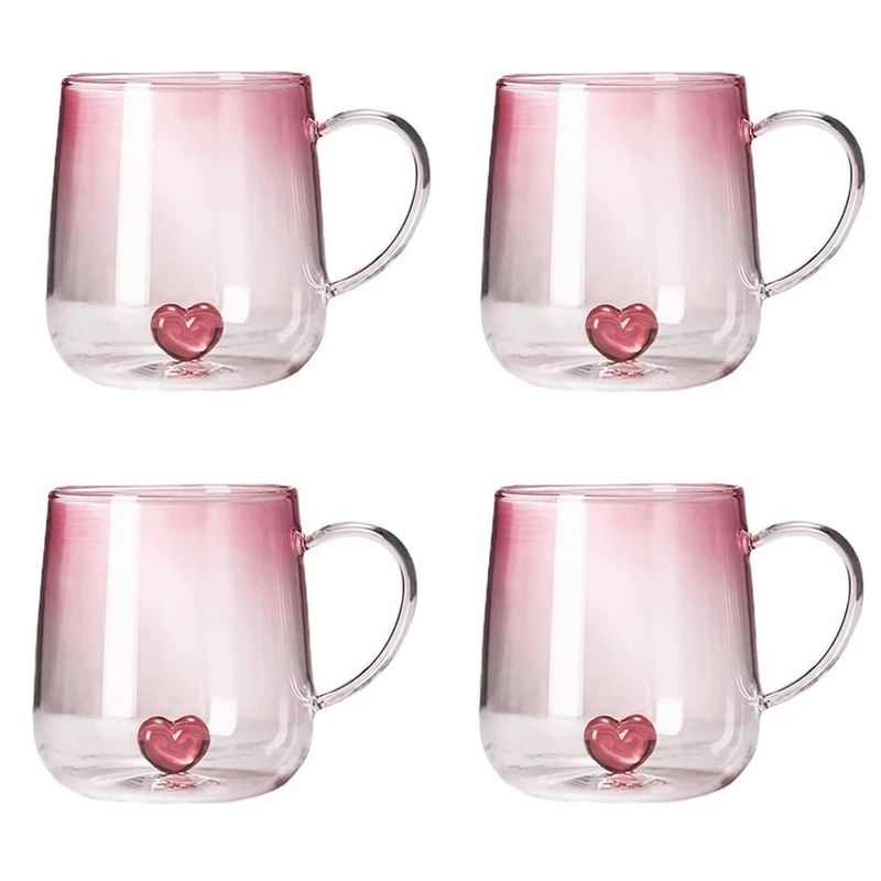 لیوان مدل داخل قلب بروسیلیکات کد 1369n 2667 بسته چهار عددی 