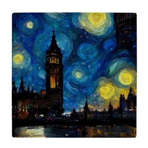   کاشی کارنیلا طرح برج لندن و شب پر ستاره ونگوگ کد wkk5066