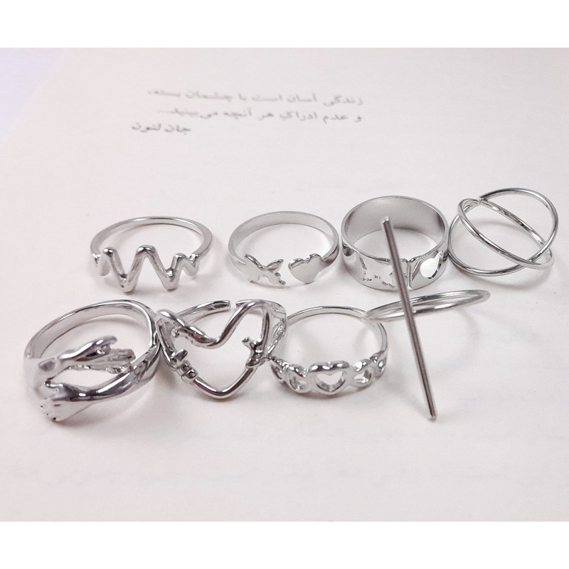 انگشتر زنانه مدل Rns12 مجموعه 8 عددی انگشتر زنانه مدل Rns12 مجموعه 8 عددی