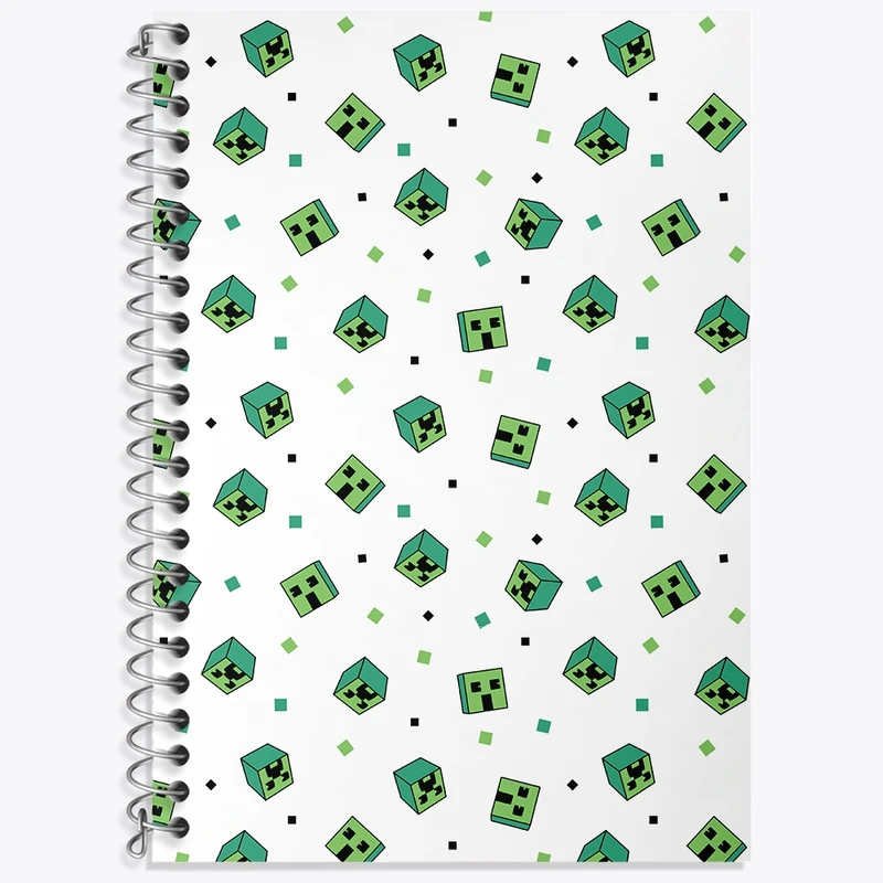 دفتر زبان 50 برگ خندالو مدل دو خط طرح ماینکرافت (Minecraft) کد N545