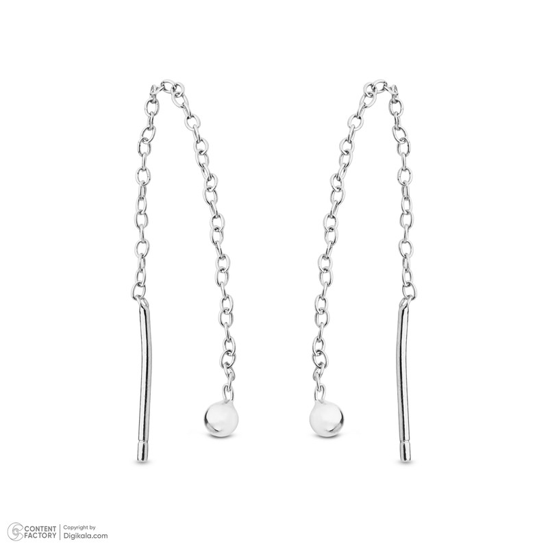 گوشواره بخیه‌ای نقره زنانه مایا ماهک مدل MSE174