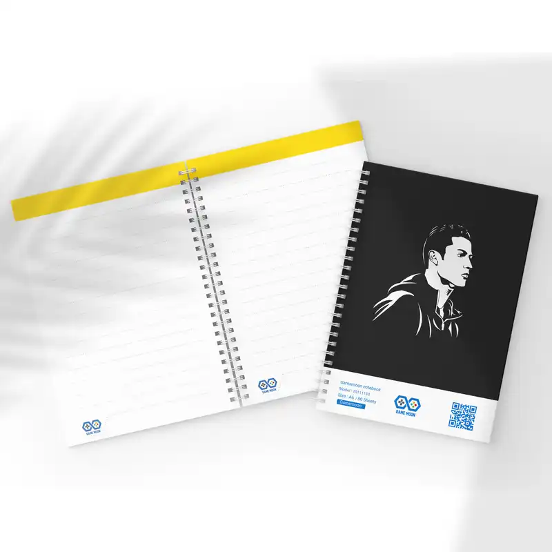 دفتر یادداشت گیم مون طرح فوتبالی رونالدو کد 10111563 به همراه فتوکارت مجموعه 24 عددی