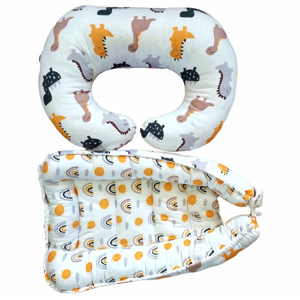 تشک خواب نوزاد شایلی مدل اژدها کوچولو به همراه بالش شیردهی