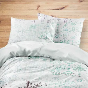 سرویس خواب مدوپد طرح گلیم فیروزه ای مدل mod00019 یک نفره 4 تکه