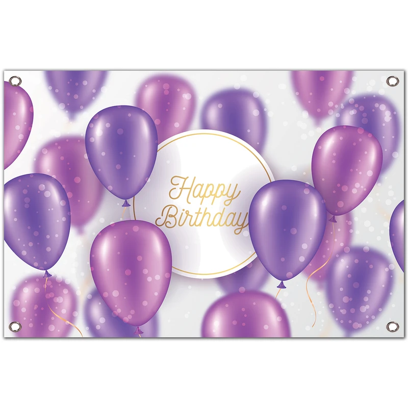 بنر تم تولد مدل بادکنک بنفش کد 223-100x150