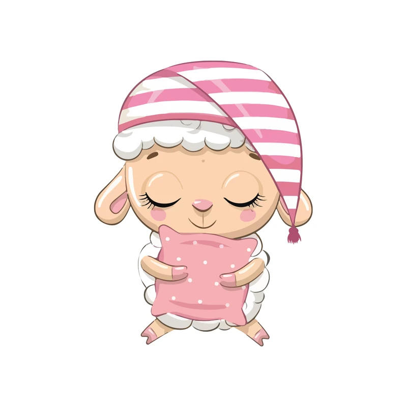 استیکر دیواری کودک پویا مارکت مدل بره خوابالو کد 1514