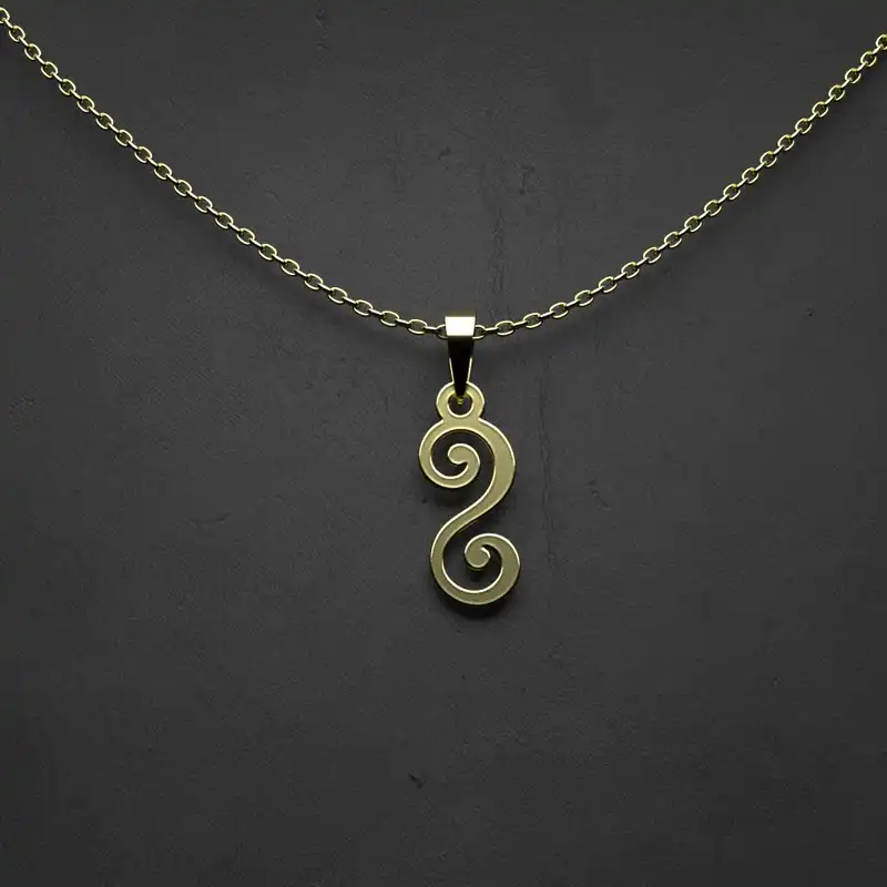 گردنبند طلا 18 عیار زنانه مدوپد مدل اسلیمی کد RR1064