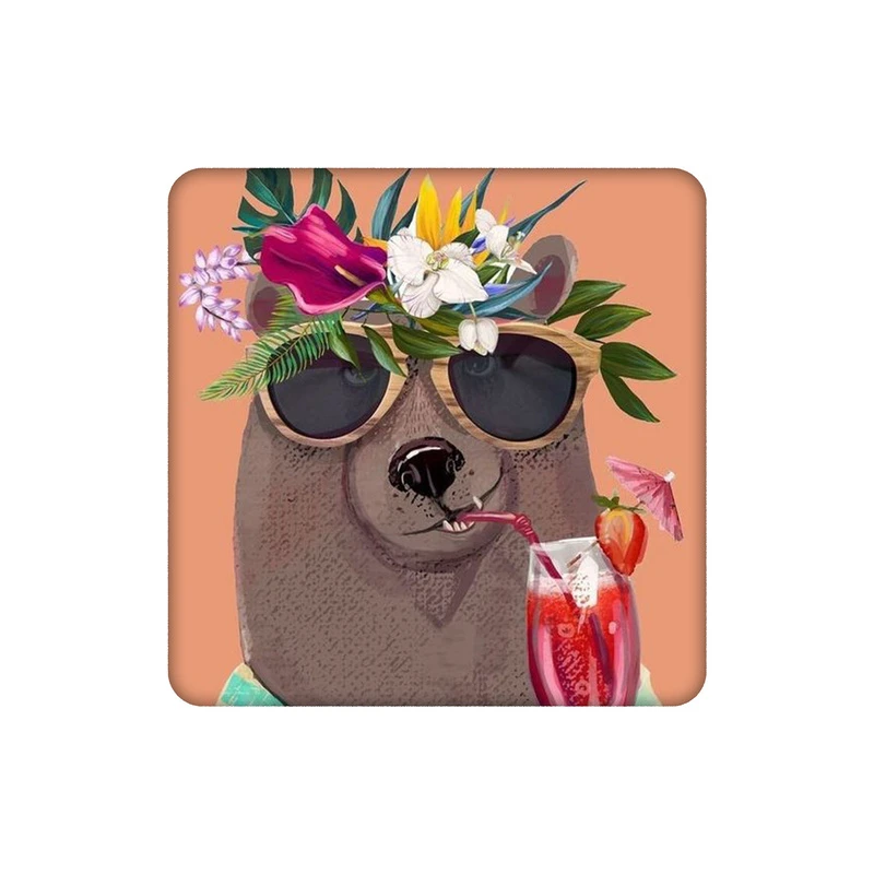 زیرلیوانی طرح خرس خوشگذران کد 1849884