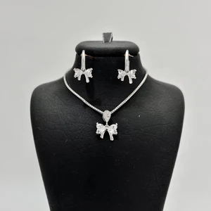 نیم ست نقره زنانه مدل پاپیونی