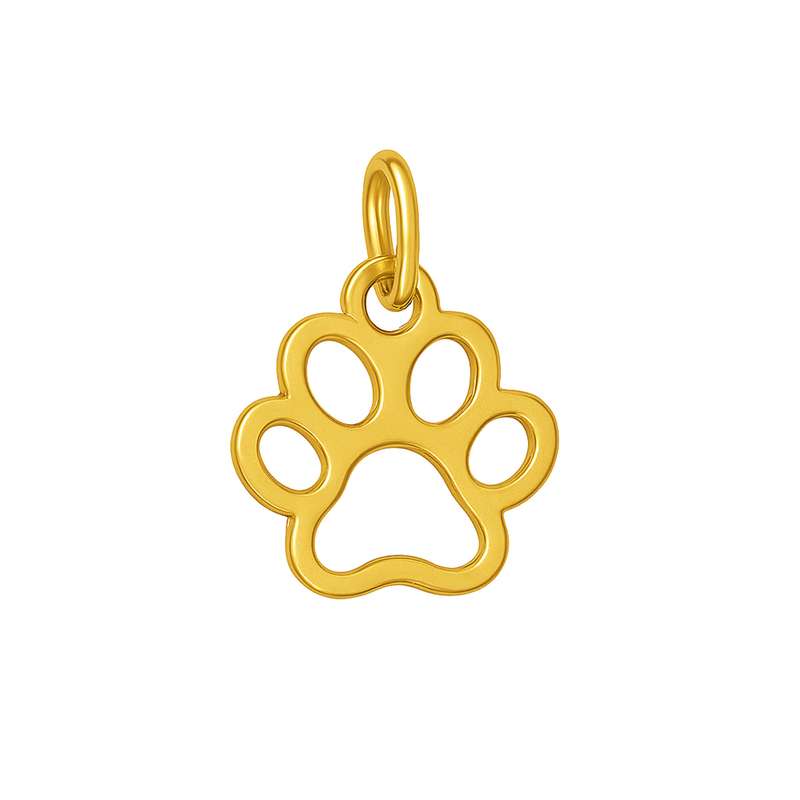 آویز گردنبند طلا 18 عیار زنانه گالری قو طلایی طرح پلاک طلا 18عیار طرح پنجه تو خالی هاپو