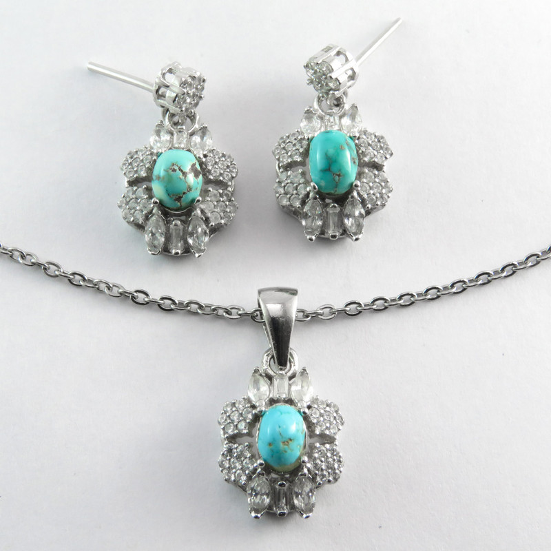 نیم ست نقره زنانه کد AV056