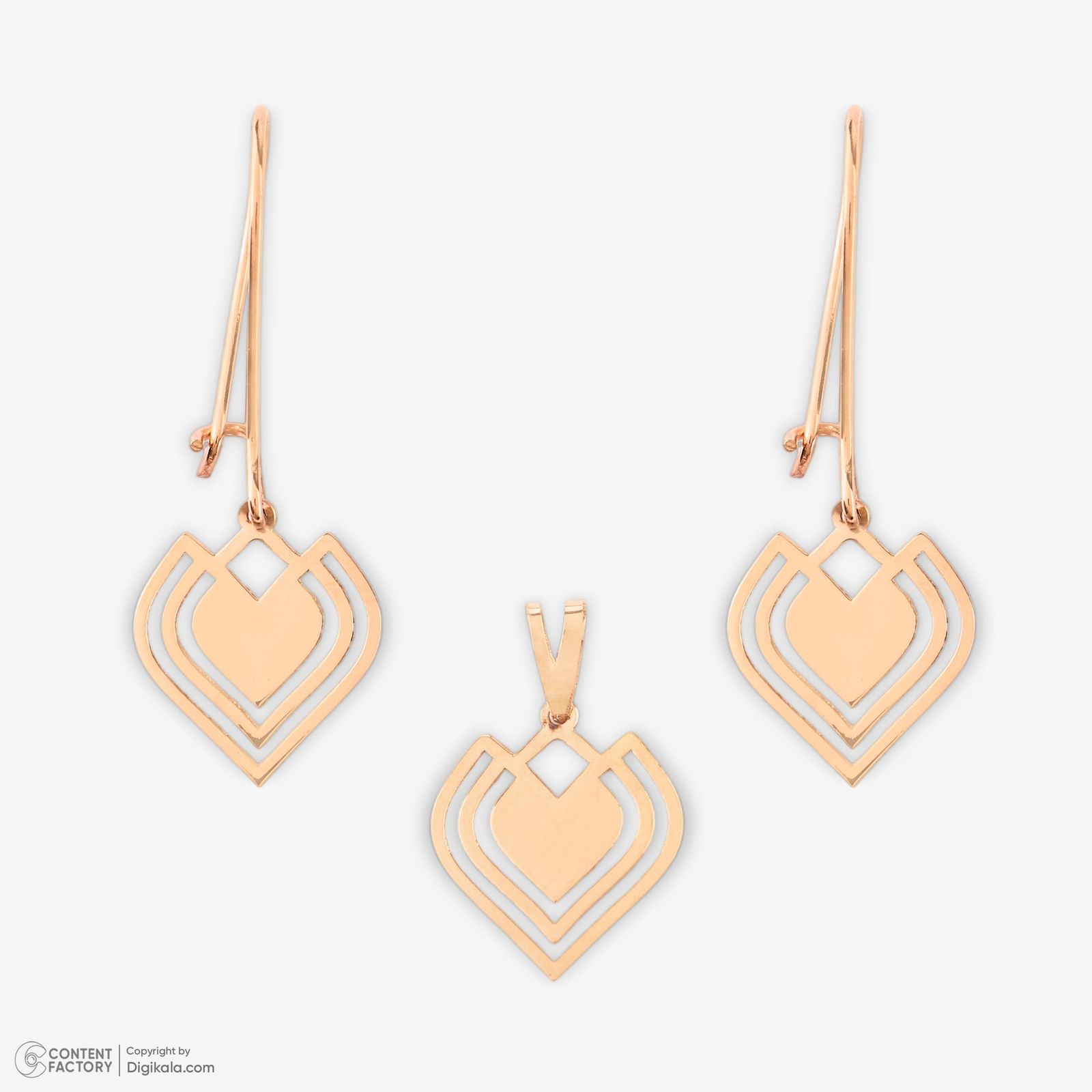 نیم ست طلا 18 عیار زنانه حافا گلد مدل قلب کد nim10 -  - 4