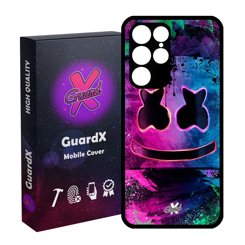 کاور گارد ایکس طرح Marshmello مدل Glass10028 مناسب برای گوشی موبایل سامسونگ Galaxy S22 Ultra