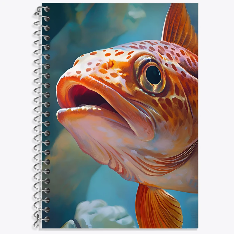 دفتر زبان 50 برگ خندالو مدل دو خط طرح ماهی کد F7032