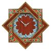 ساعت دیواری خاتم کاری طرح نقاشی گل و مرغ مدل تک