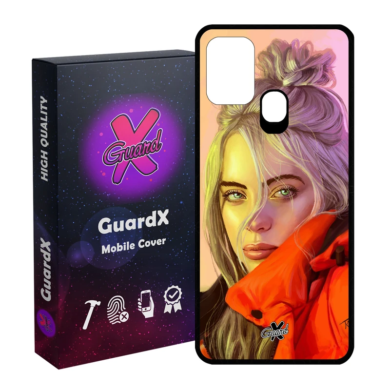 کاور گارد ایکس طرح Billie Eilish مدل Glass10217 مناسب برای گوشی موبایل سامسونگ Galaxy M31 / M31 Prime / F41