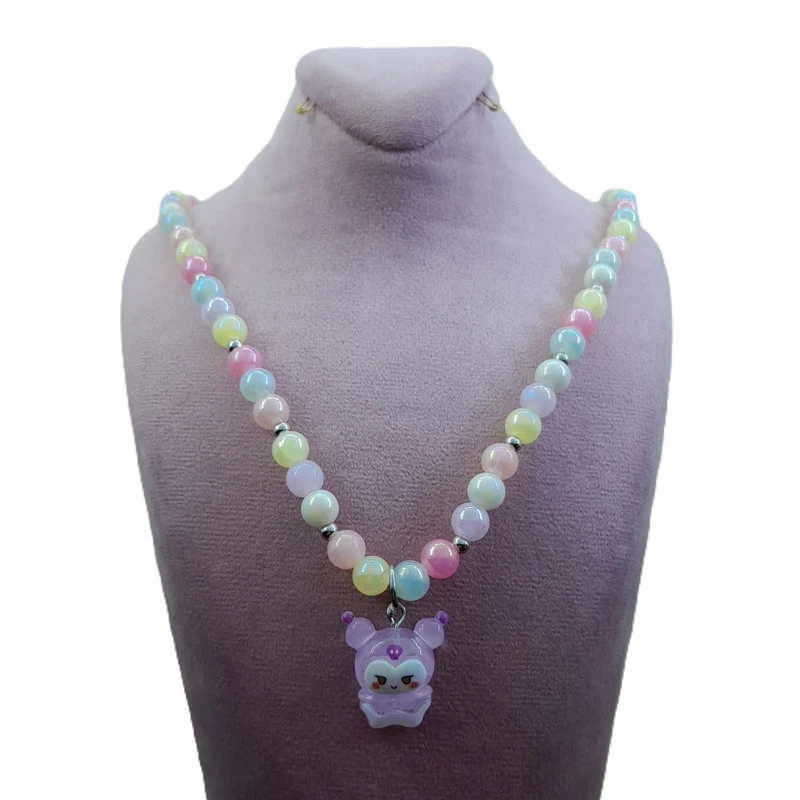 گردنبند دخترانه مدل مهره ای کرومی کد 0342