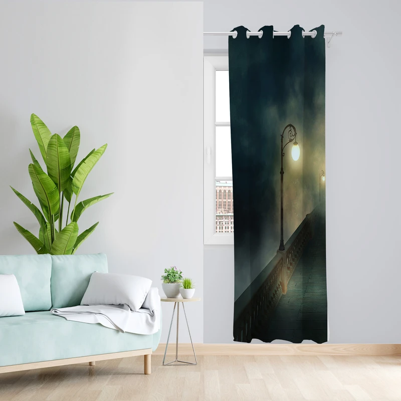 پرده طرح شب مدل مخمل پانچی کد 2392 z سایز 140x200 سانتی متر