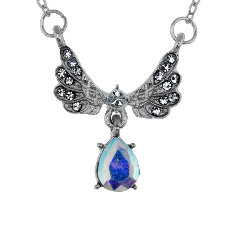 گردنبند زنانه برانت طرح بال فرشته نگین دار