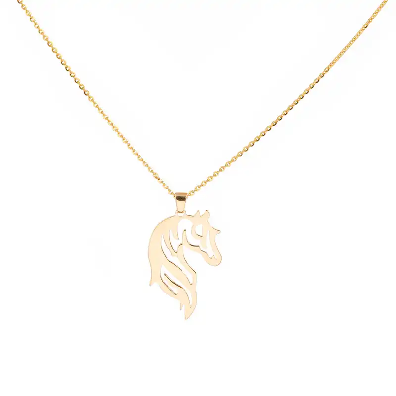 گردنبند طلا 18 عیار زنانه طلای کامک مدل اسب