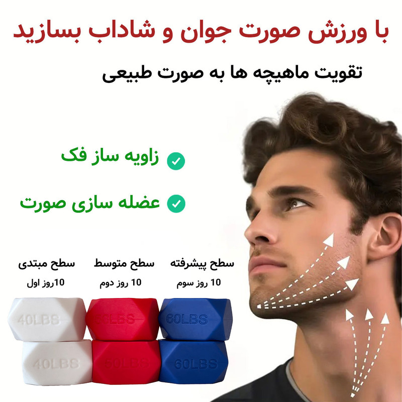 دستگاه تقویت فک و زاویه صورت مدل 40LBS.50LBS.60LBS بسته 6 عددی