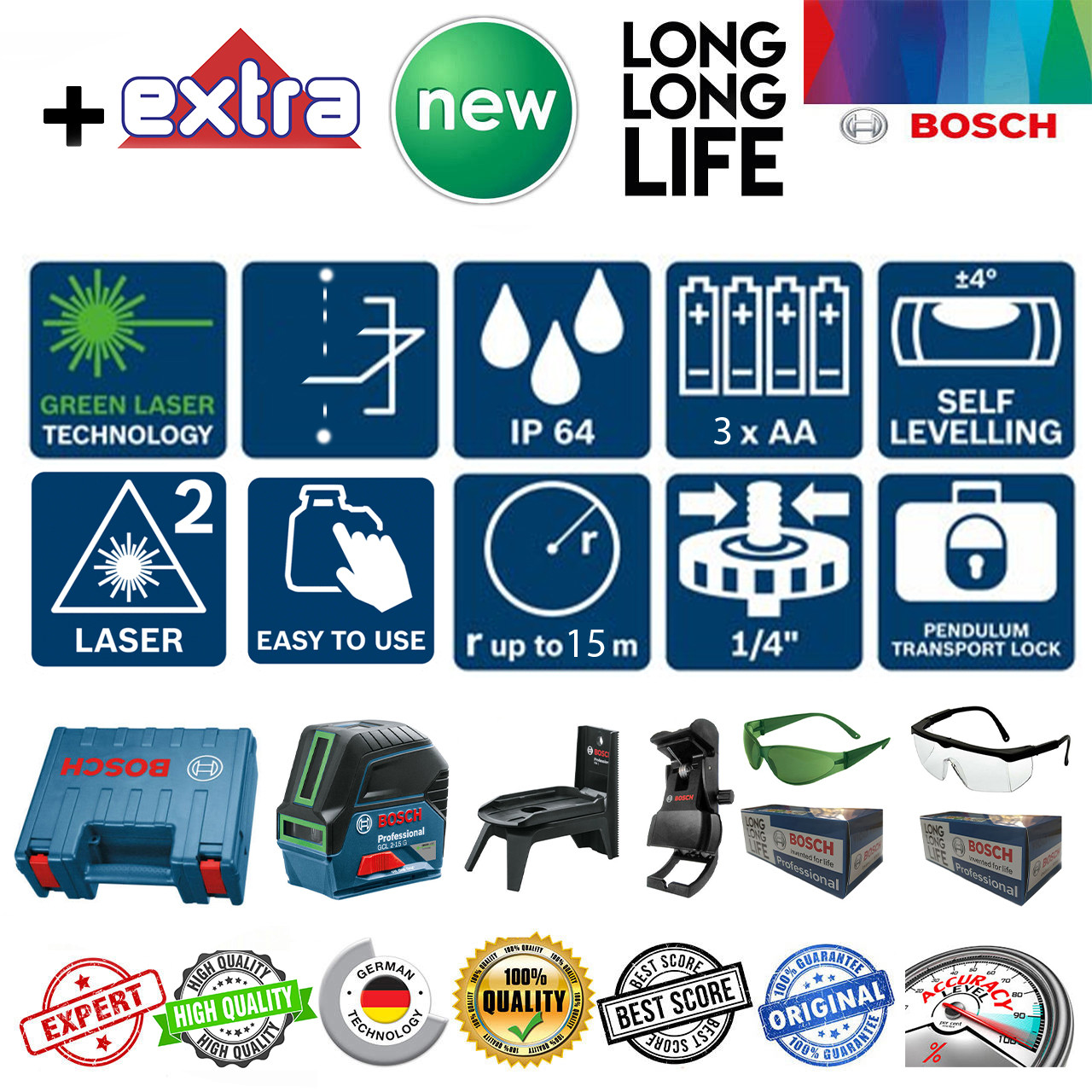 تراز لیزری بوش مدل GCL 2 - 15 G