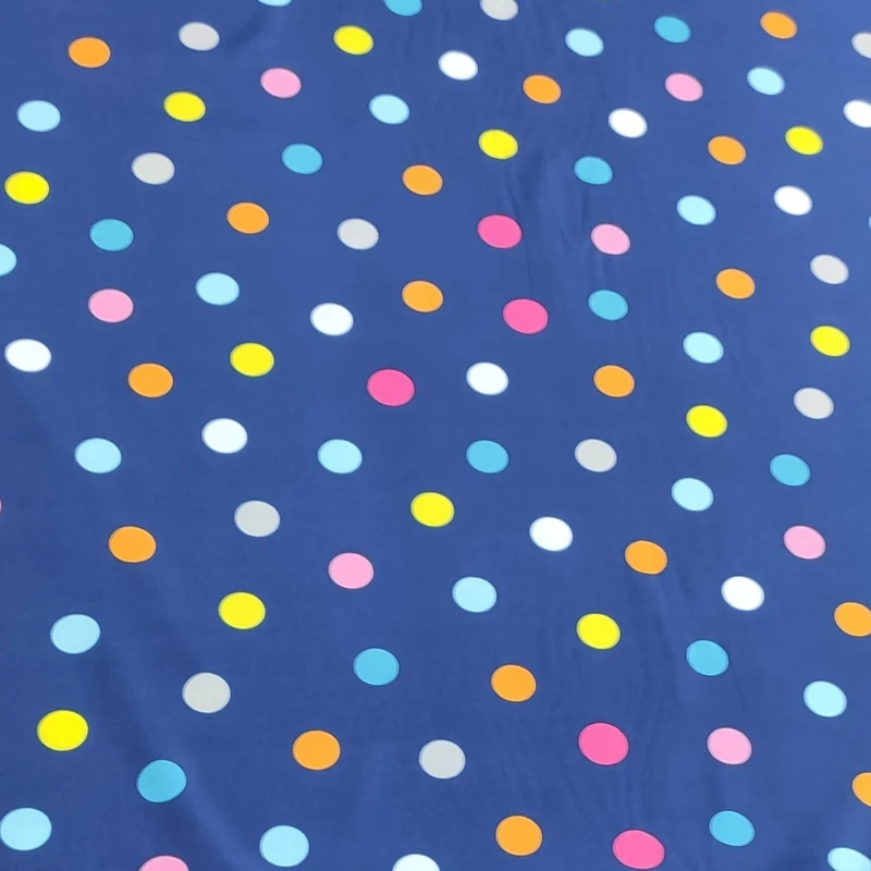 پارچه لباس عرض 1.5 متر مدل کرپ توپ توپی کد 2 رنگ آبی