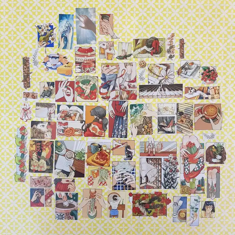 برچسب مدل بولت ژورنال اسکرپ بوک طرح انیمه مجموعه 51 عددی