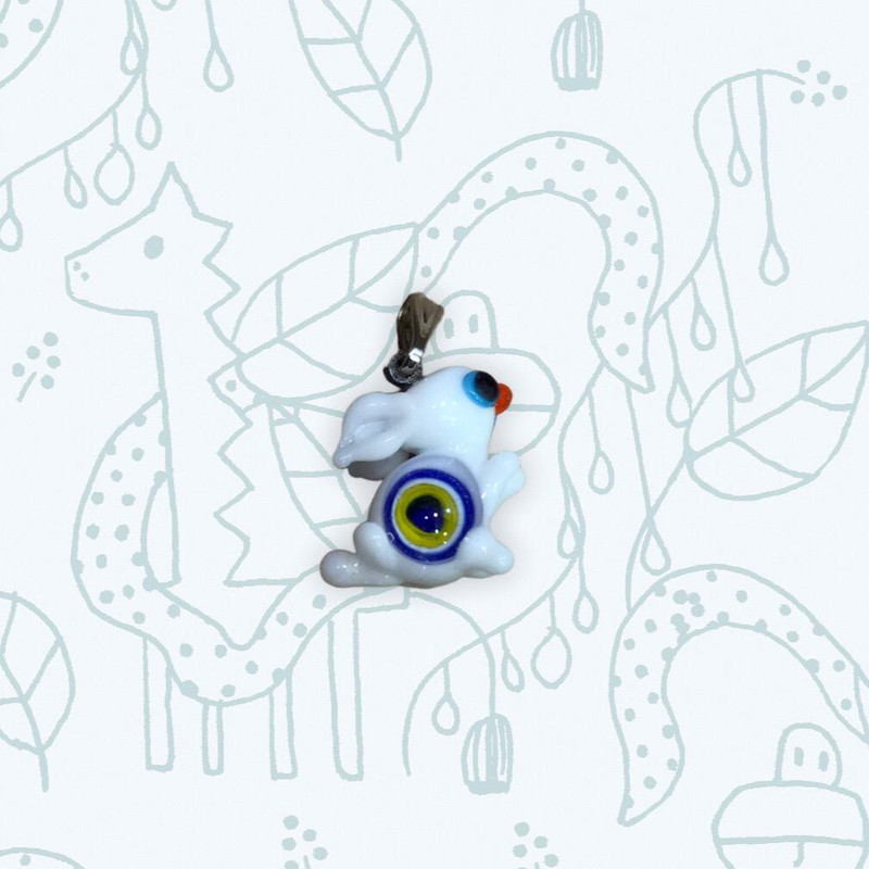 آویز گردنبند بچگانه مدل چشم نظر خرگوش