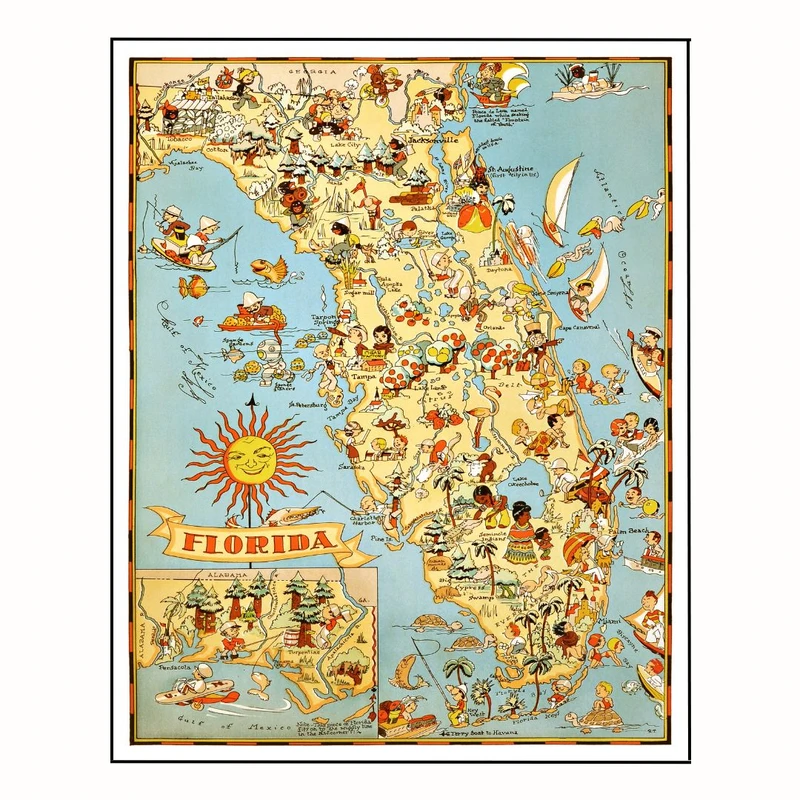 پوستر مدل نقشه فلوریدا 