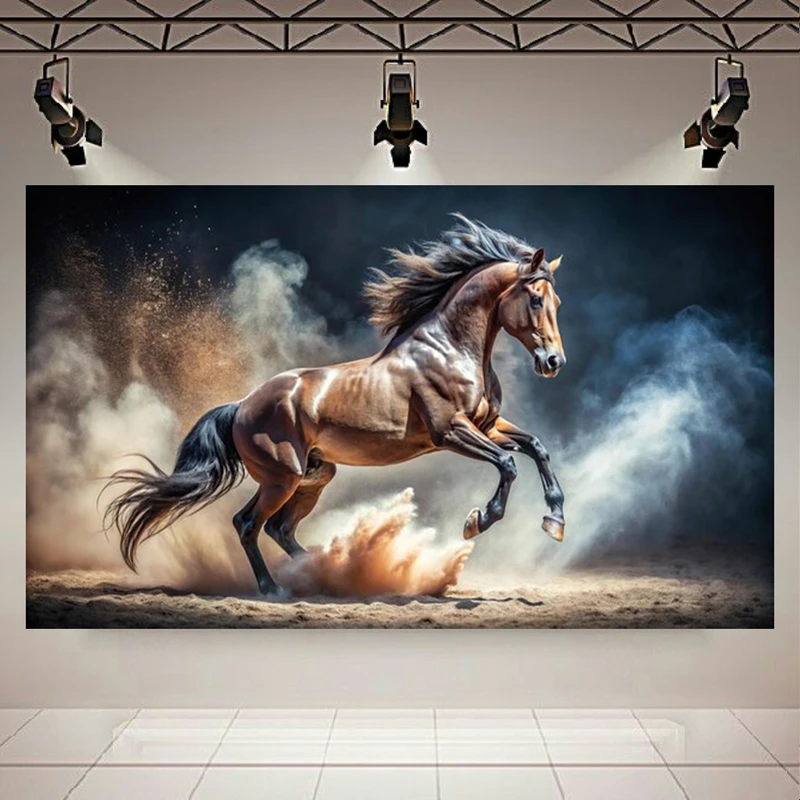  تابلو بوم طرح مخمل اسب مدل تاخته کد AR303030