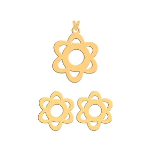 نیم ست طلا 18 عیار زنانه فرشته مدل گل   WHSL-000186