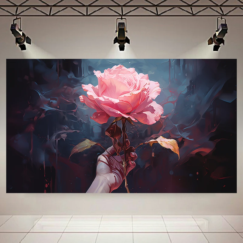 پوستر طرح مخمل گل رز مدل فانتزی کد AR304745