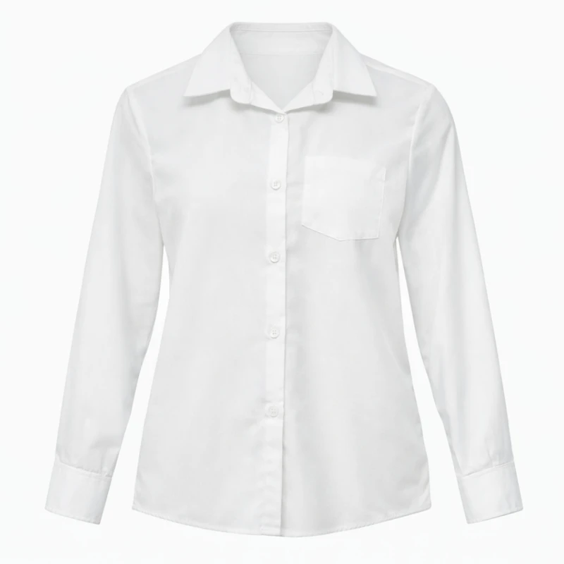 شومیز آستین بلند یقه برگردان دخترانه مدل 2084