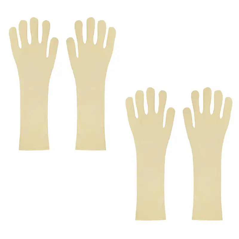 دستکش زنانه کد 1332 رنگ کرم بسته دو عددی