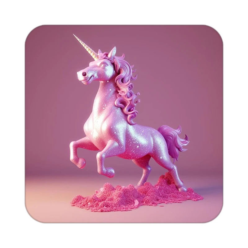 زیر لیوانی کاکتی طرح اسب تک شاخ و یونیکورن مدل mp29147