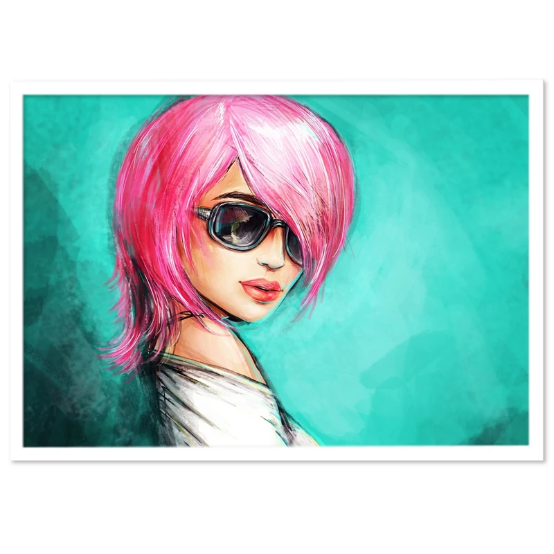 تابلو نوری بکلیت طرح رنگ مو صورتی فانتزی مدل W-15336