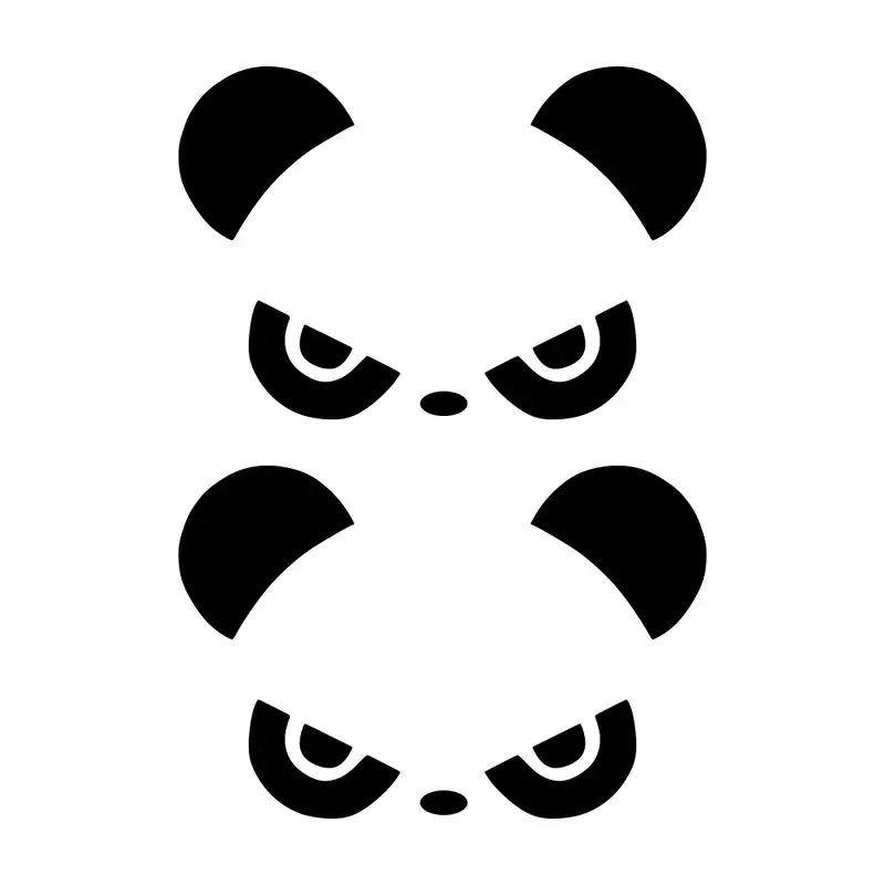 برچسب بدنه خودرو طرح پاندا پشت آینه ماشین کد MT-B344 بسته 2 عددی