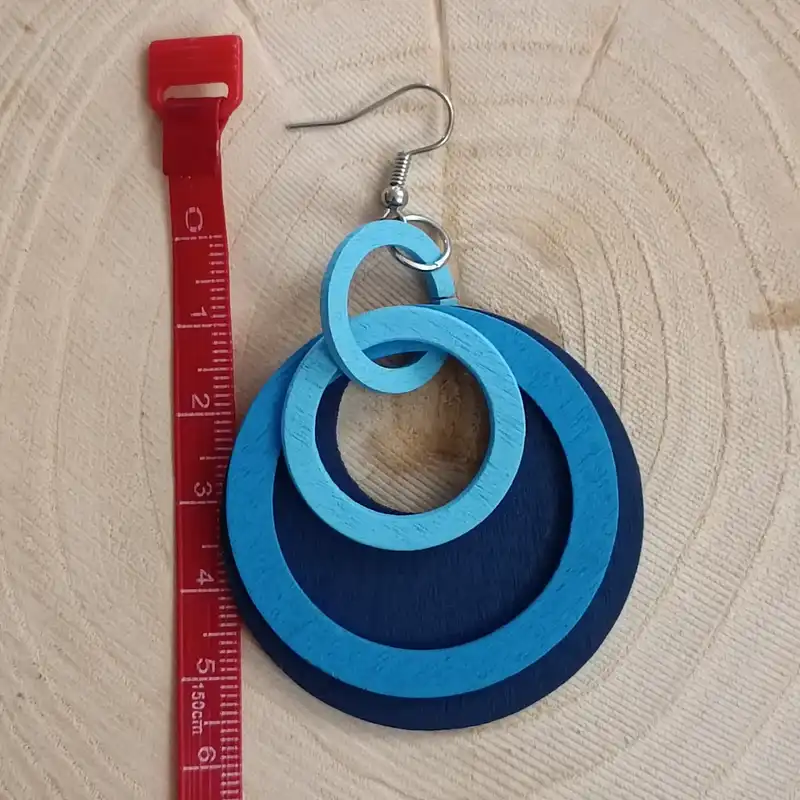 گوشواره زنانه مدل حلقه چوبی