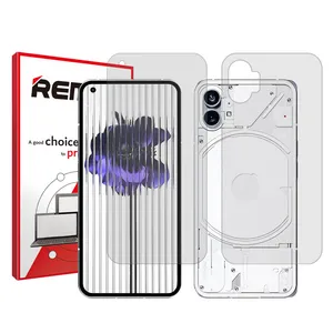 Remax Resistant model transparent screen protector suitable for the Nothing Phone 1 mobile phone, along with the back of the phone