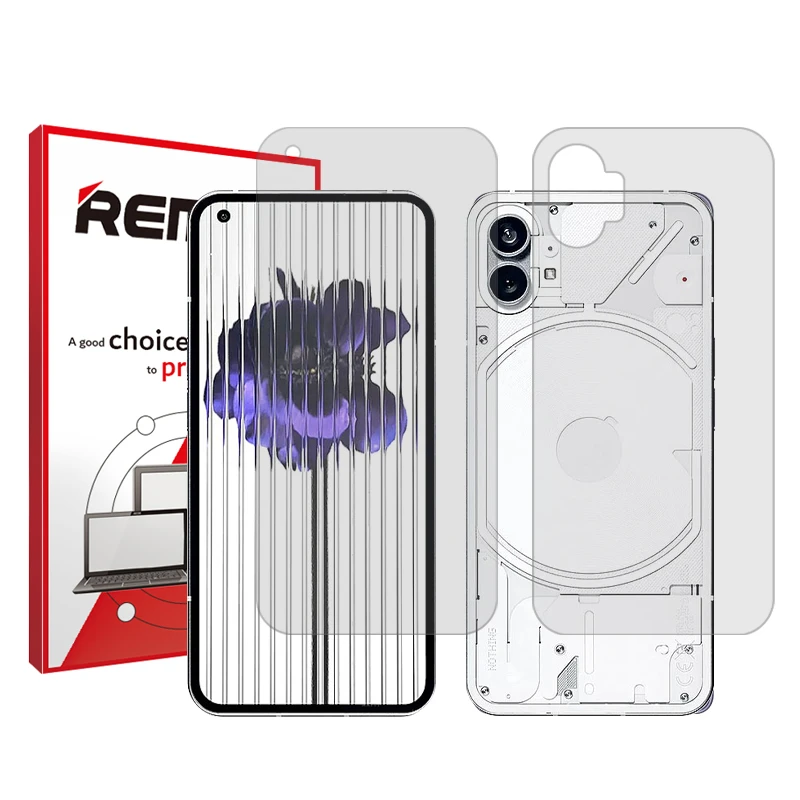 محافظ صفحه نمایش شفاف ریمکس مدل Resistant مناسب برای گوشی موبایل ناتینگ فون 1 به همراه محافظ پشت گوشی