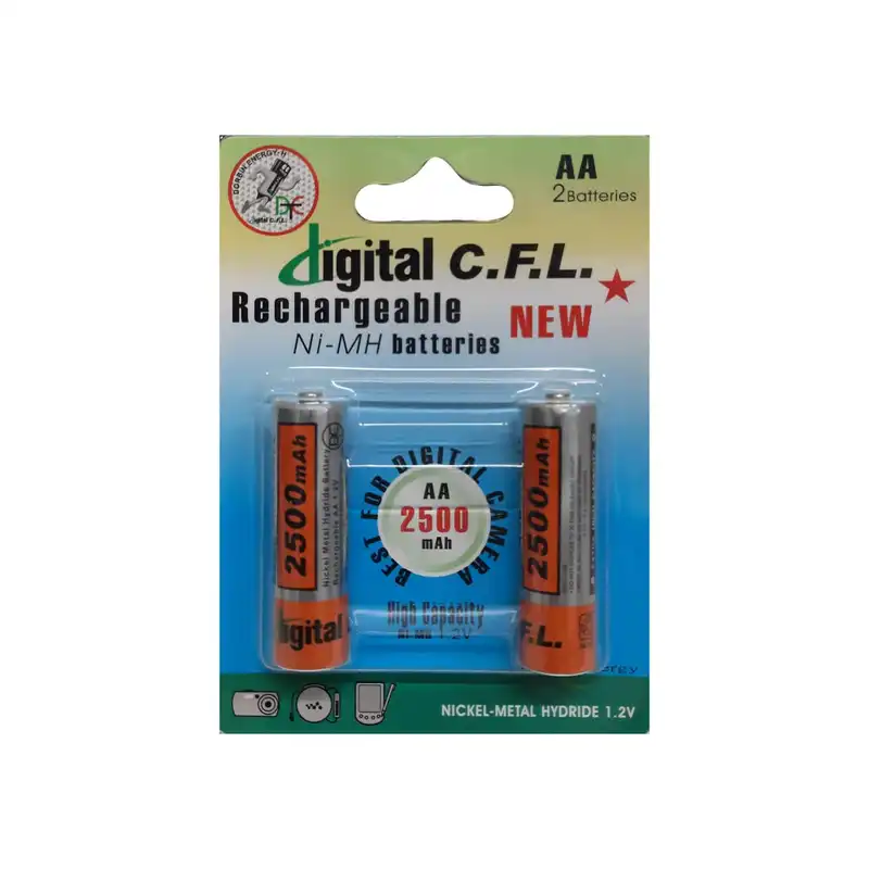 باتری قلمی قابل شارژ سی اف ال مدل 2500 MAH بسته 2 عددی