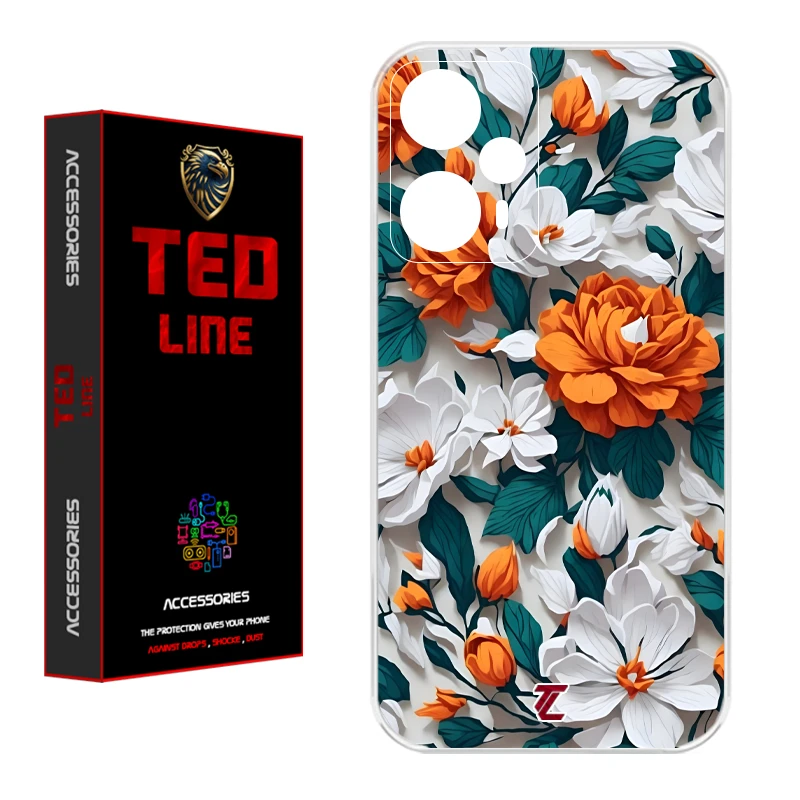 کاور تدلاین طرح گل نارنجی کد 1229 مناسب برای گوشی موبایل شیائومی Poco F5