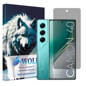 Wolf Hydrogel model privacy screen protector suitable for Tecno Camon 40 mobile phone