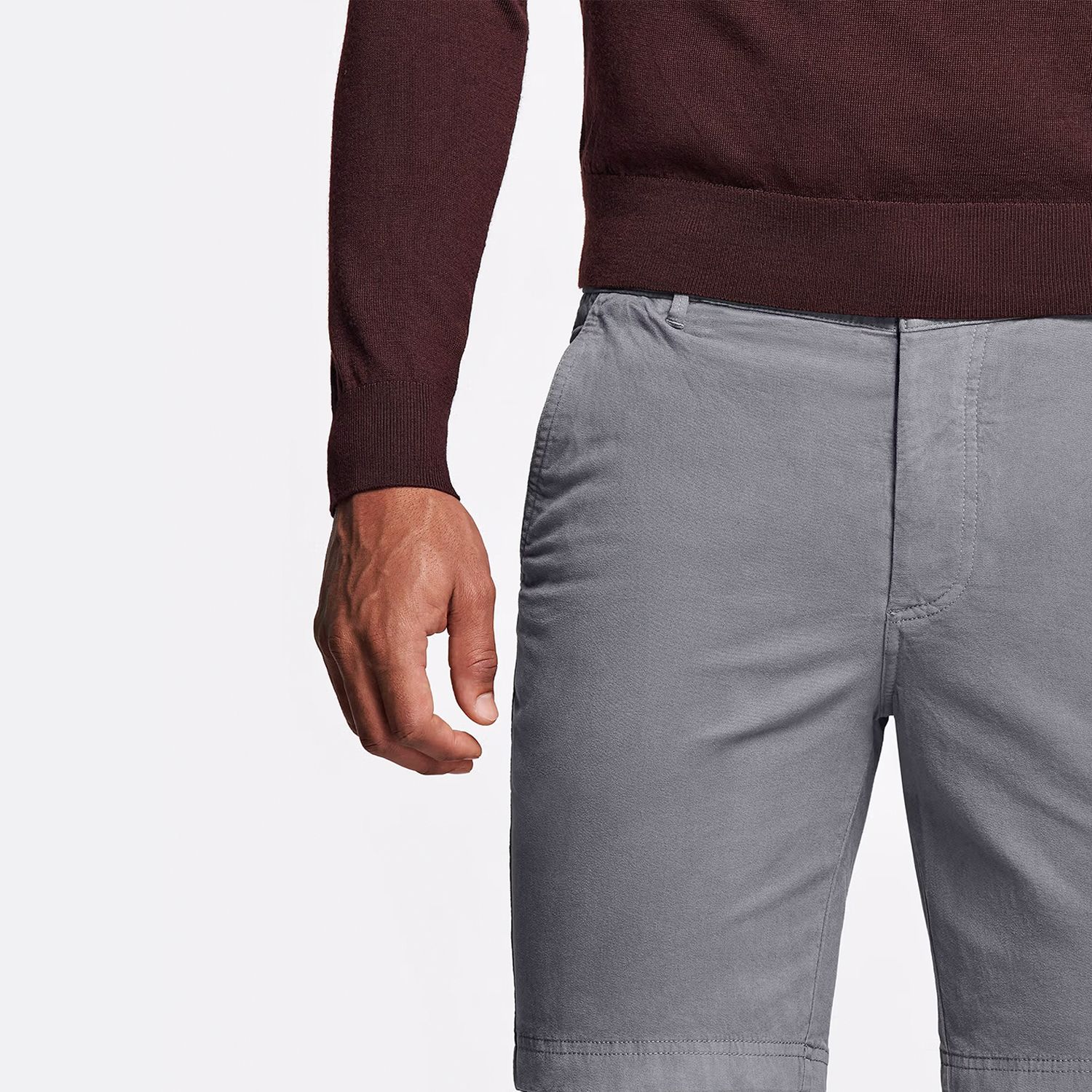 شلوارک مردانه مامی دوز مدل کتان رنگ طوسی -  - 3