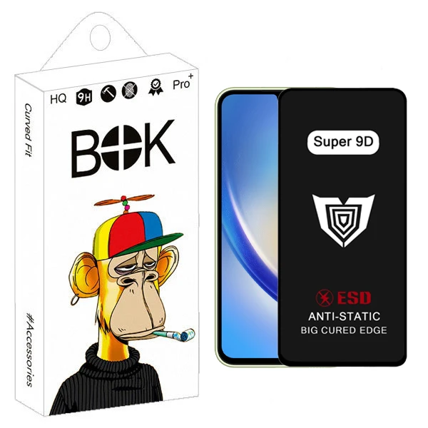 محافظ صفحه نمایش بوک مدل Super 9D مناسب برای گوشی موبایل سامسونگ Galaxy A34 5G